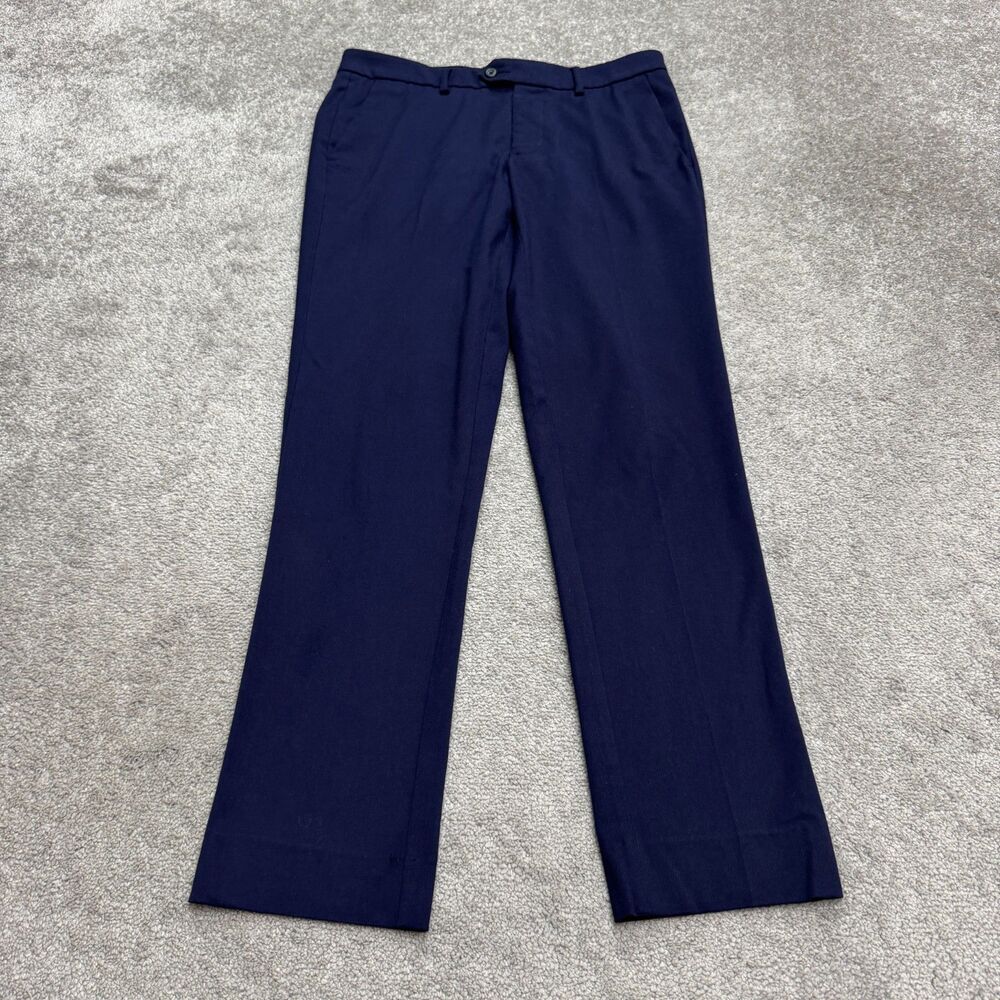Mizzen+Main Straight Leg Dress Pants Men 30 Navy Blue Flat Front Classic Trouser